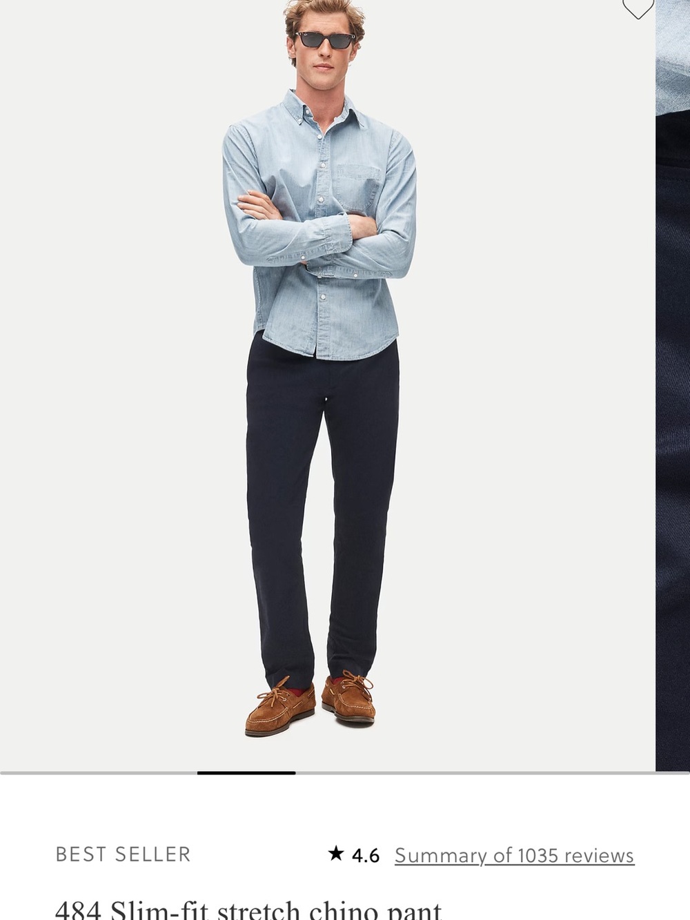 J. Crew Slim-Fit Stretch Chino Pants in Navy